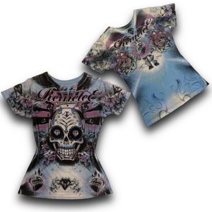 Vintage Remetee Rhinestone Skull Tee